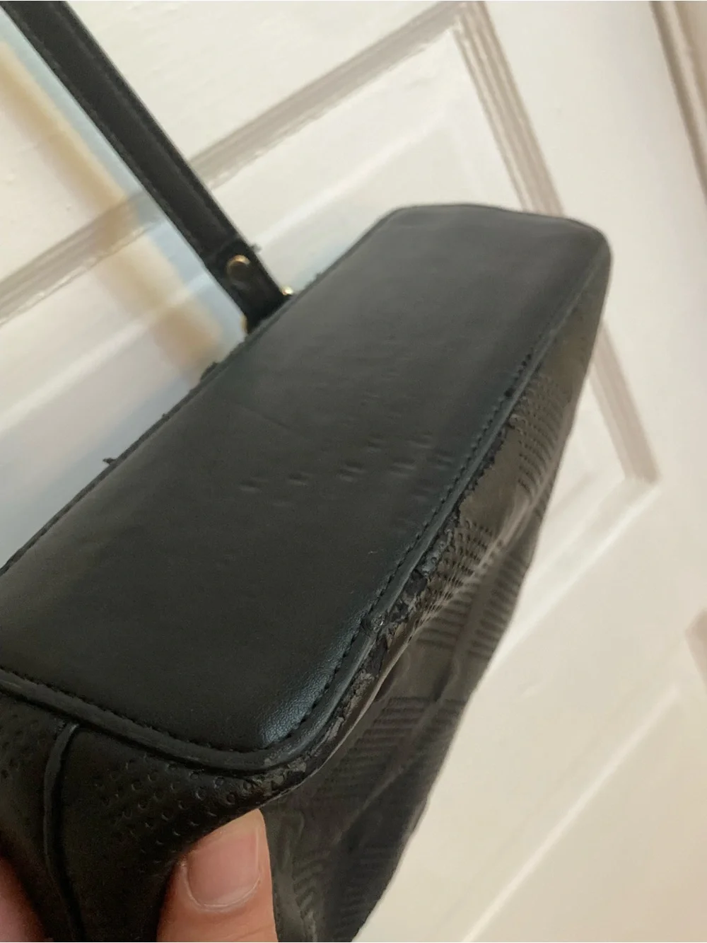 Betsey Johnson Black Heart Embossed Crossbody Bag with Gold Chain